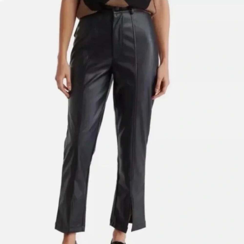 Wildfox Vegan Leather Princess Seams Pants - Black Beauty XS